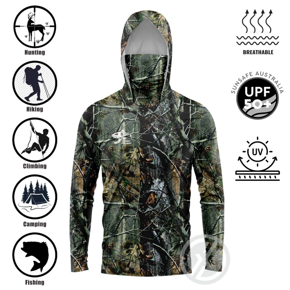 Summer Clothing Men - Koszula wędkarska z kapturem UPF50+ z