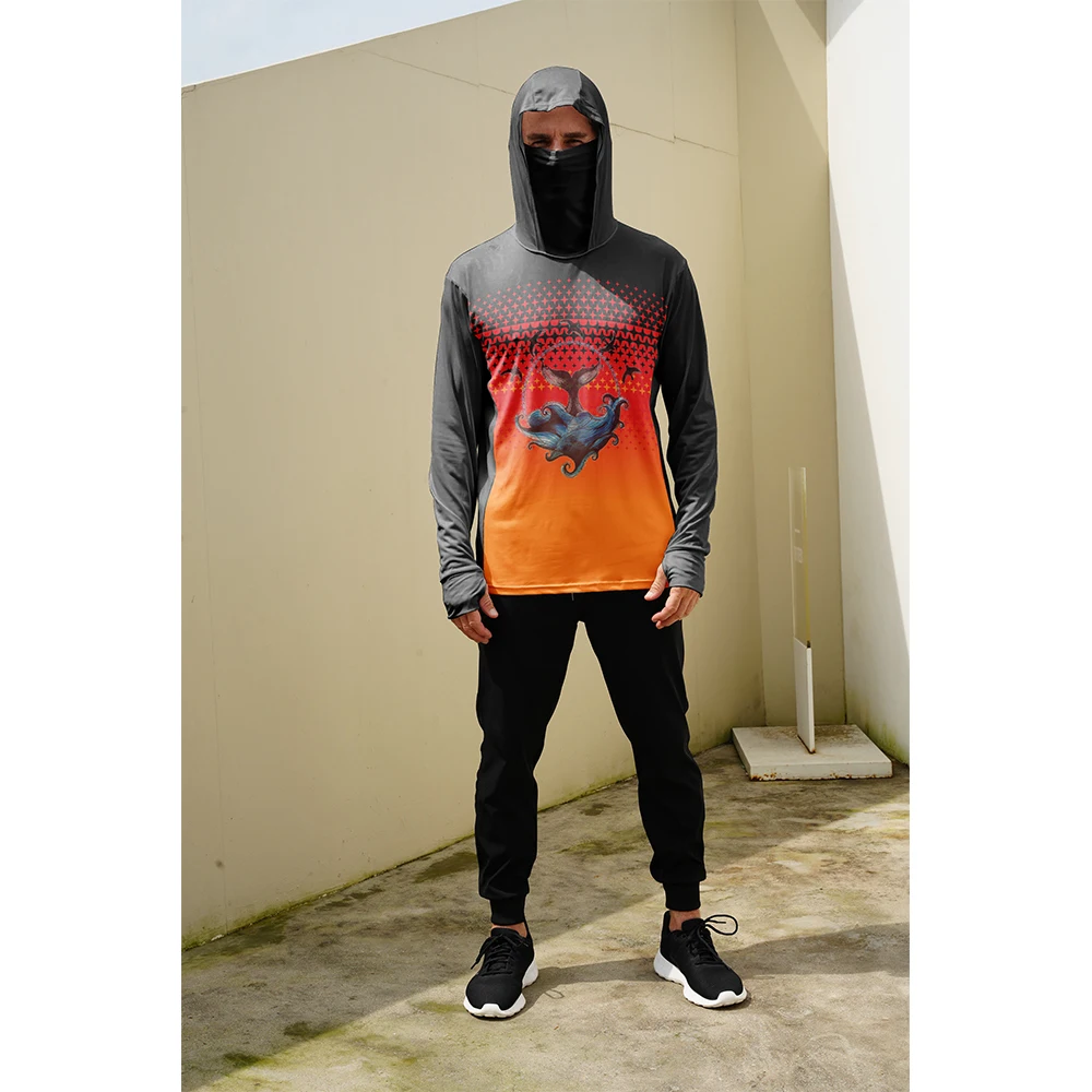 Summer Upf Clothing - Męskie koszulki wędkarskie z ochroną przeciwsłoneczną,