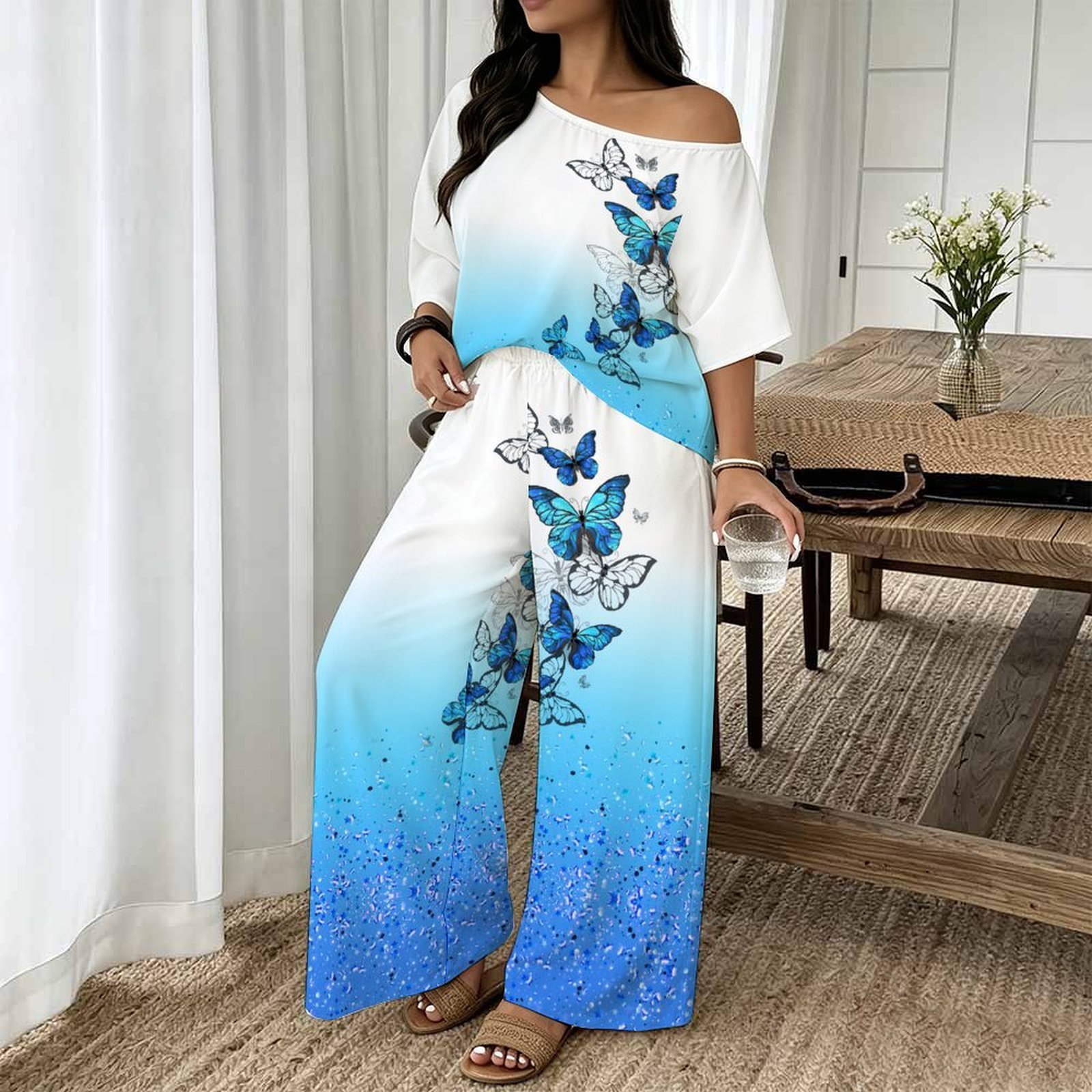 Summer Upf Clothing - Damski zestaw dwuczęściowy plus size z