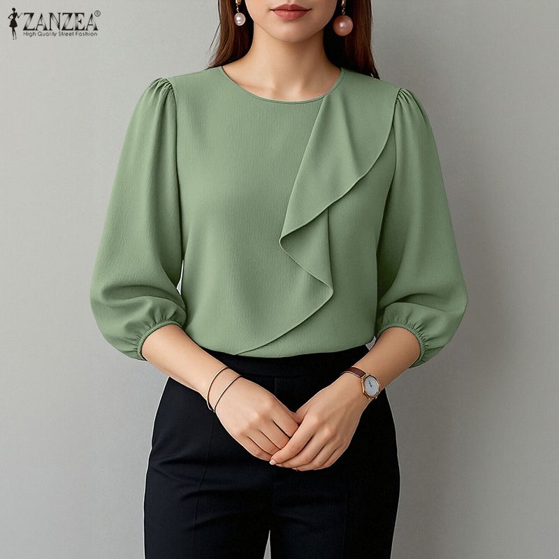 Summer Clothing Work - 2026 ZANZEA Damska Letnia Bluzka w
