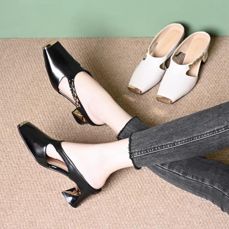Summer Clothing Ladies - Damskie klapki na wysokim obcasie, mule