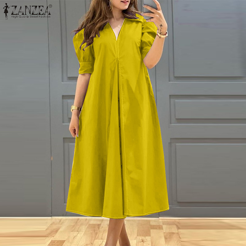 ZANZEA Sukienki midi damskie p – Summer Upf Clothing recenzja i cena